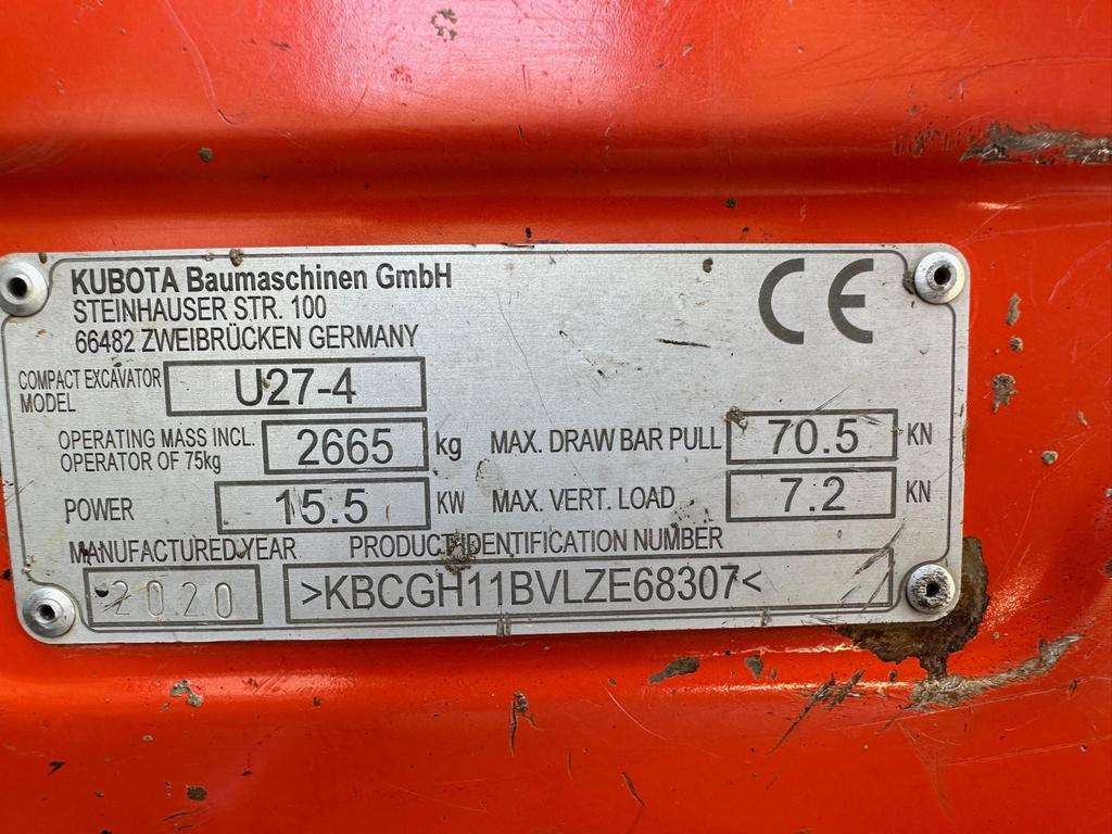 2020 Kubota U27 - Image 4