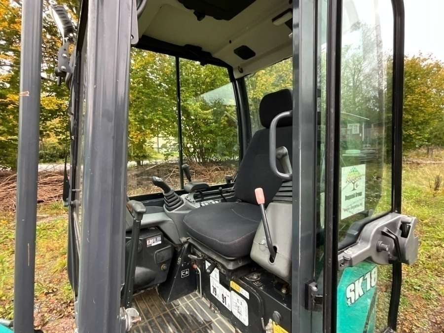 2017 Kobelco SK18 excavator with machine trailer and attachments - Image 76